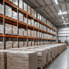 Bulk warehouse storage of edible biscuit cups