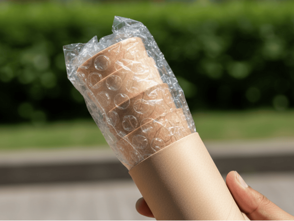 Packaged edible biscuit cups for tea coffee cafes and hospitality businesses