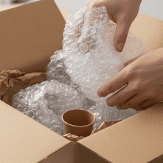 Secure packaging of edible biscuit cups